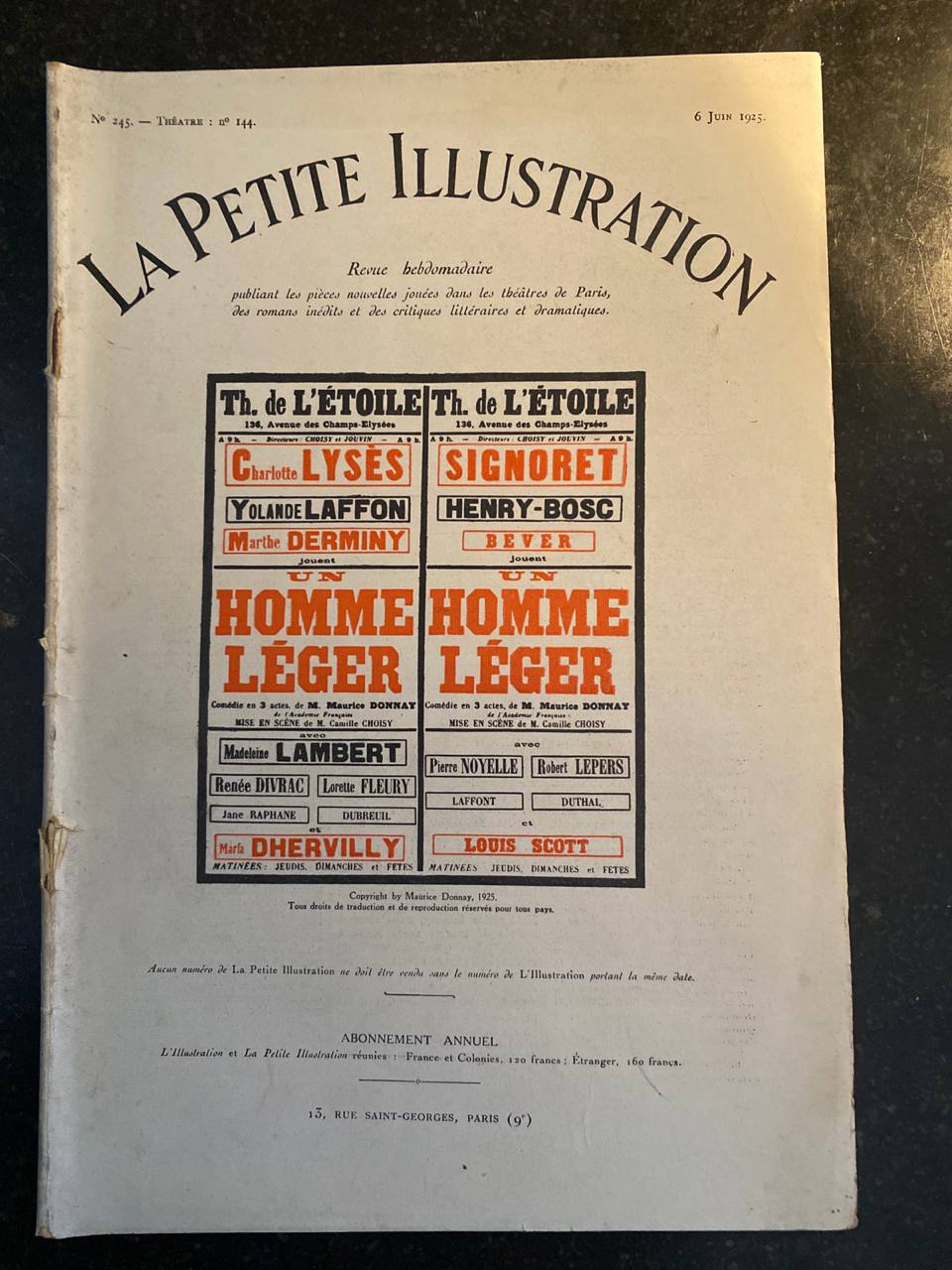 La Petite Illustration N°245 – 6 juin 1925