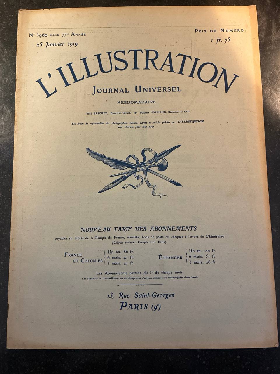 L'Illustration N°3960 – 25 janvier 1919