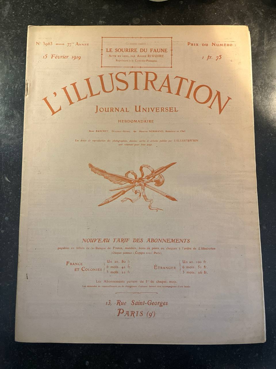 L'Illustration N°3963 – 15 février 1919