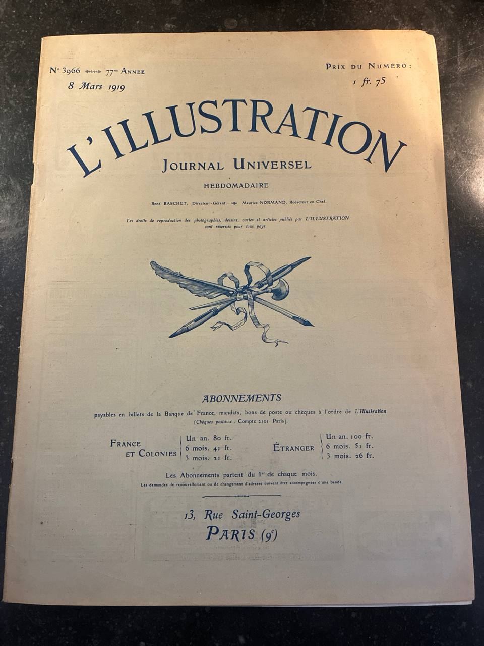 L'Illustration N°3966 – 8 mars 1919