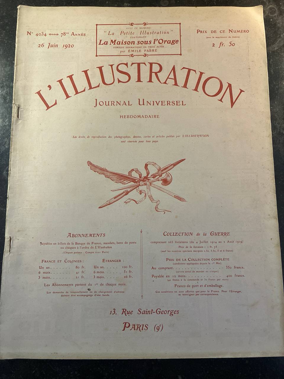 L'Illustration N°4034 – 26 juin 1920