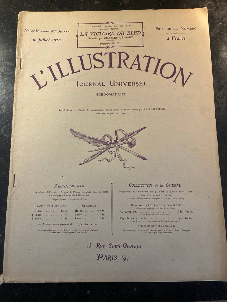L'Illustration N°4036 – 10 juillet 1920
