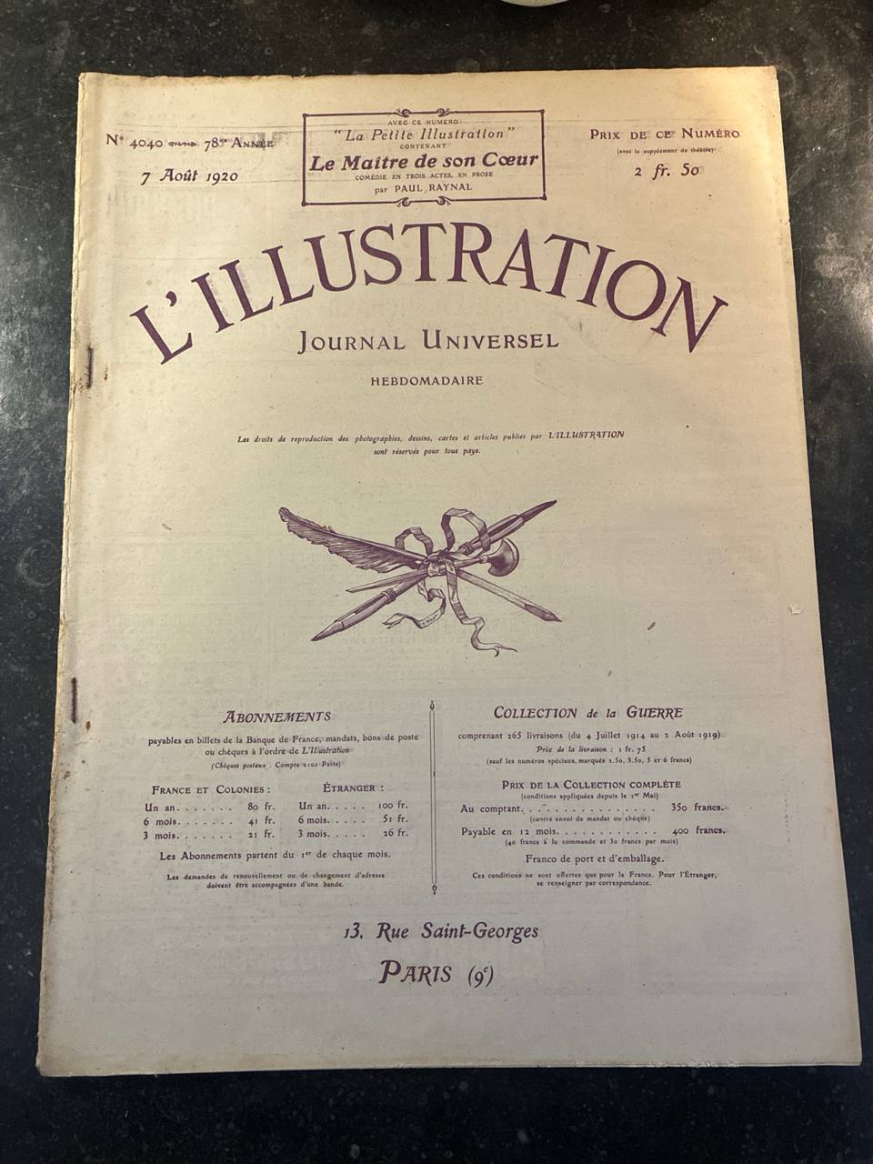 L'Illustration N°4040 – 7 août 1920