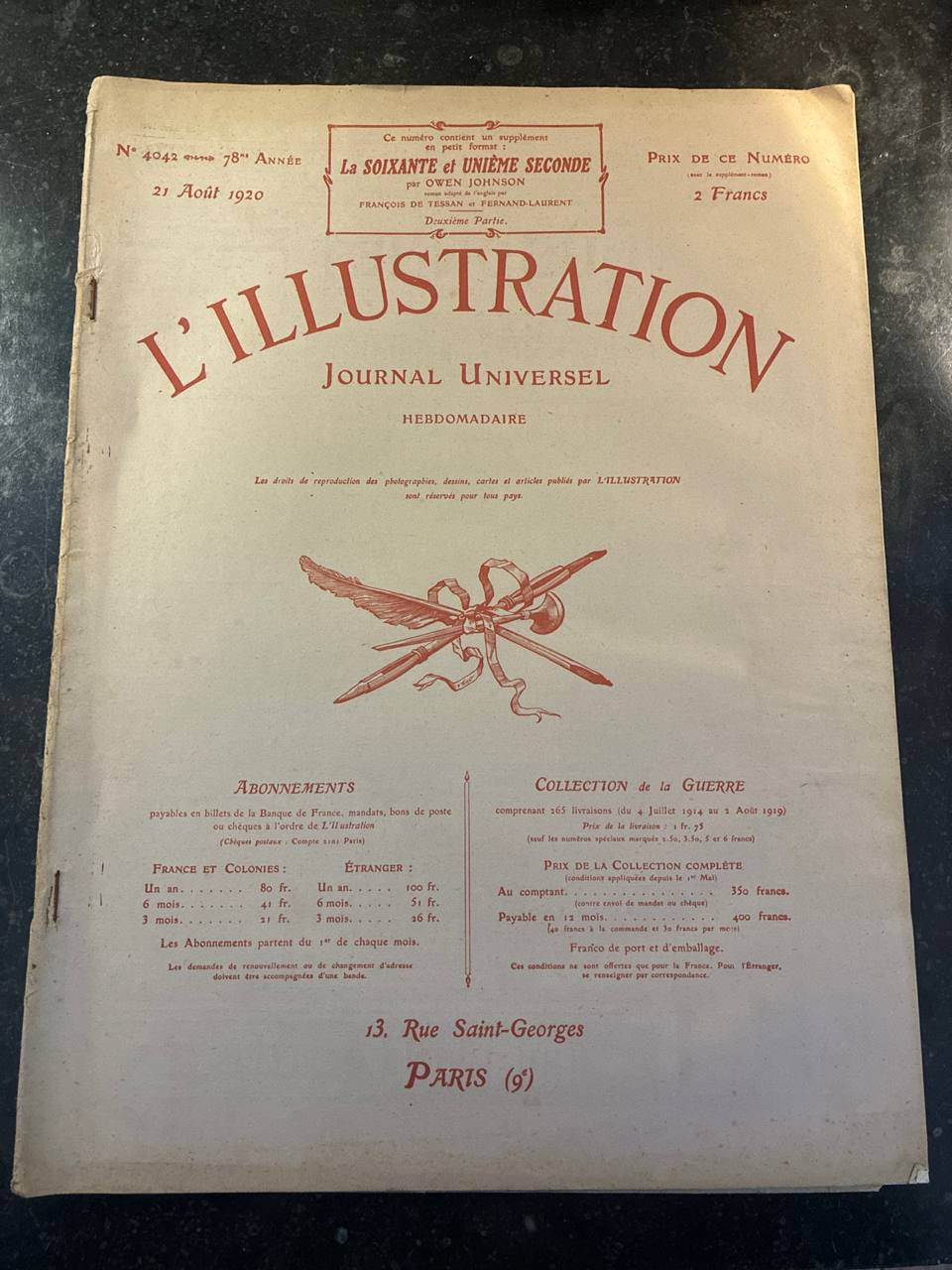 L'Illustration N°4042 – 21 août 1920