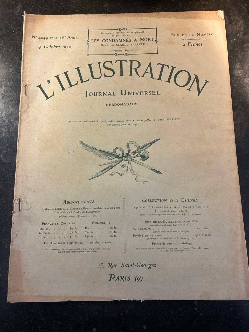 L'Illustration N°4049 – 9 octobre 1920