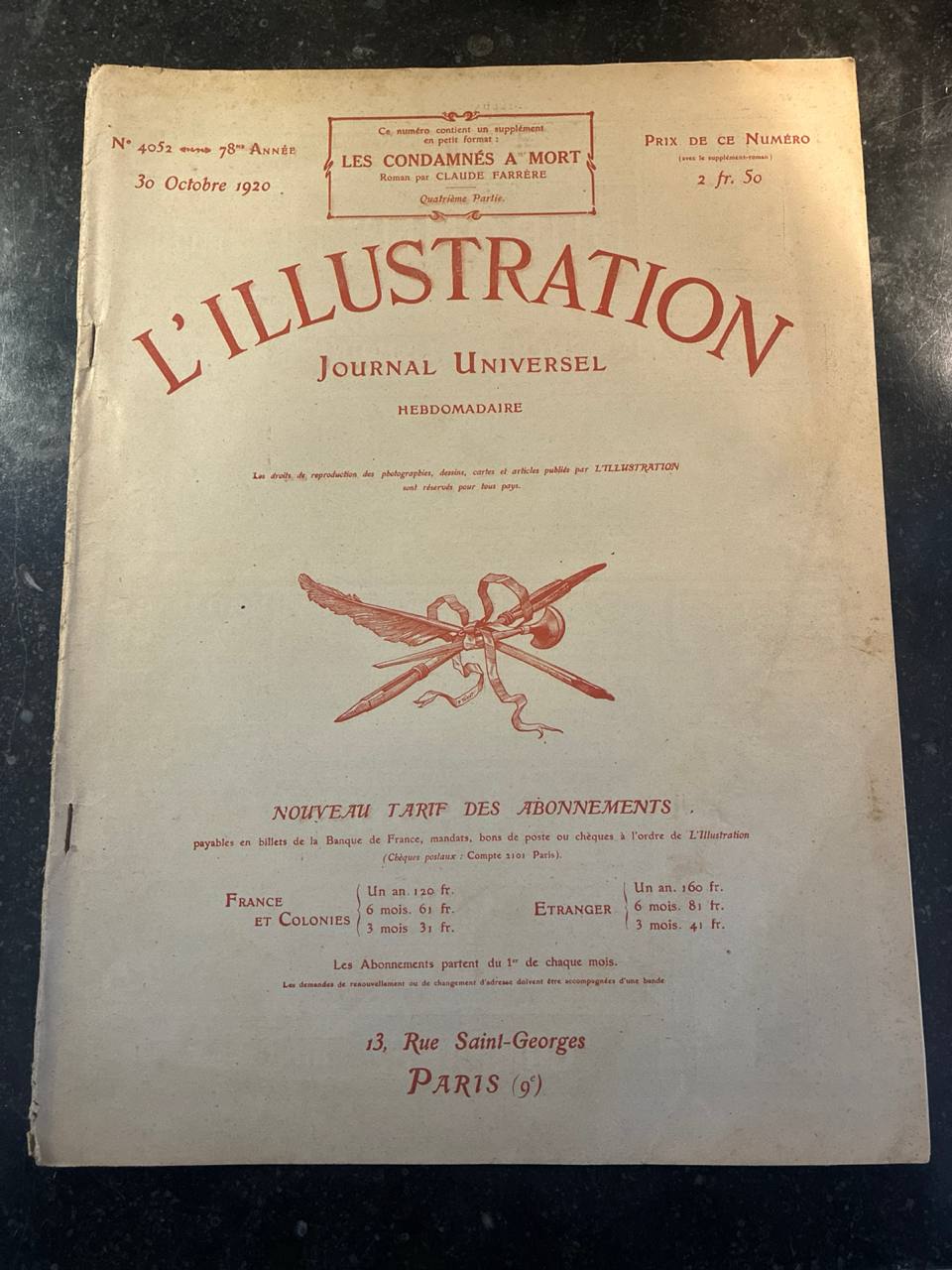 L'Illustration N°4052 – 30 octobre 1920