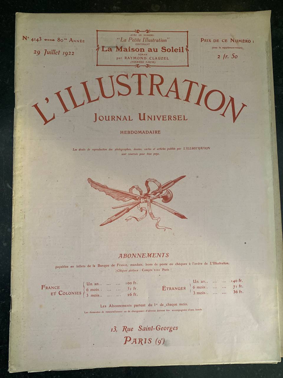 L'Illustration N°4143 – 29 juillet 1922