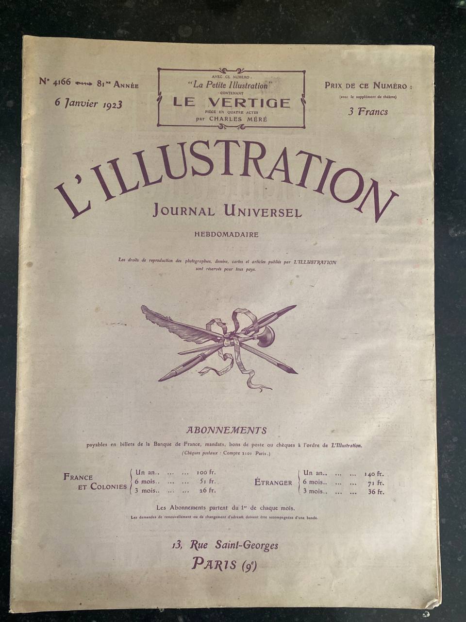 L'Illustration N°4166 – 6 janvier 1923