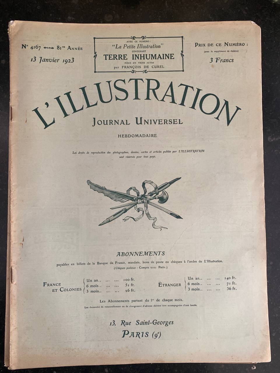 L'Illustration N°4167 – 13 janvier 1923