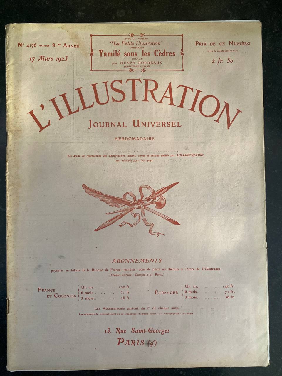 L'Illustration N°4176 – 17 mars 1923
