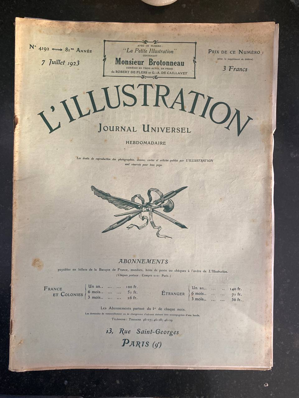 L'Illustration N°4192 – 7 juillet 1923