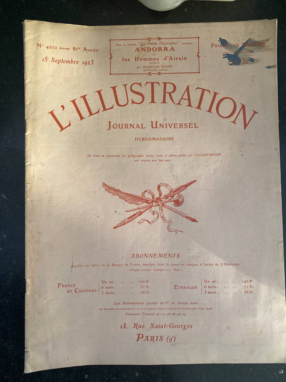 L'Illustration N°4202 – 15 septembre 1923