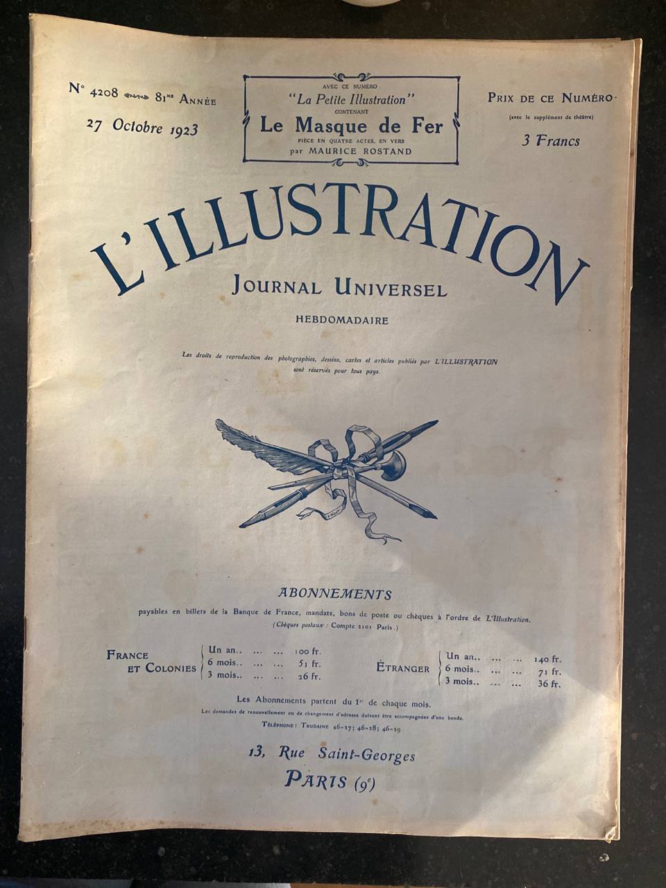 L'Illustration N°4208 – 27 octobre 1923