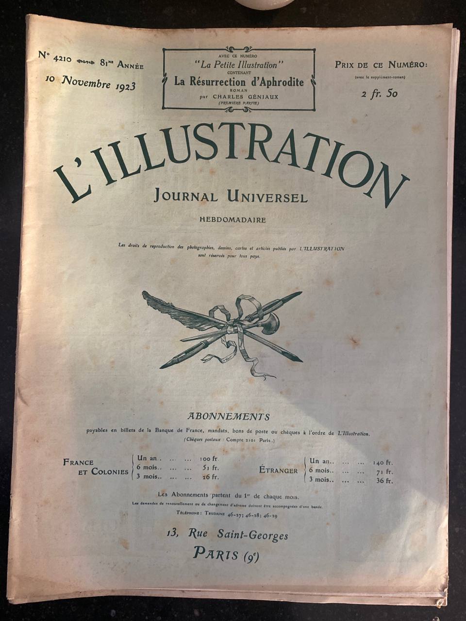 L'Illustration N°4210 – 10 novembre 1923