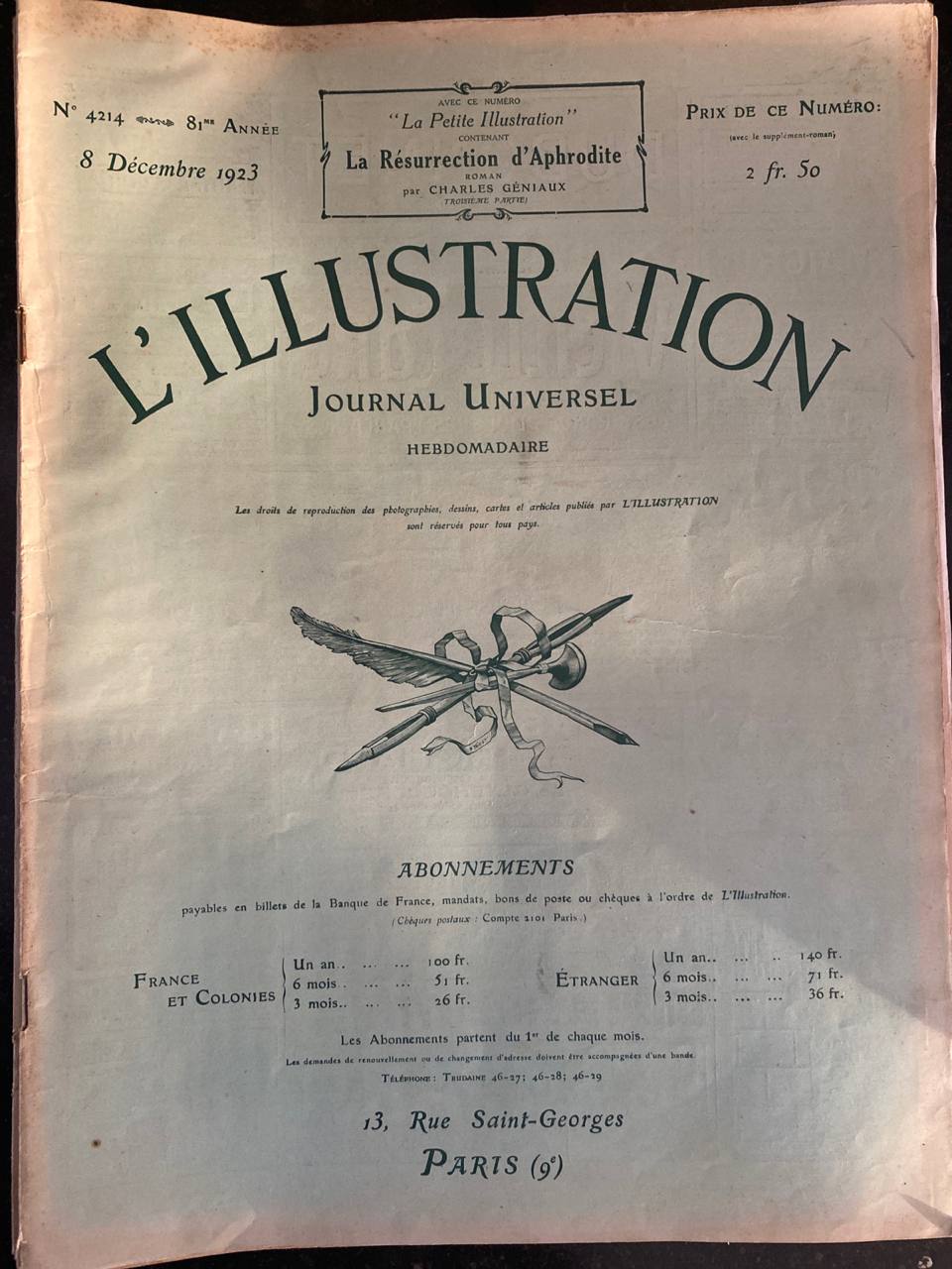 L'Illustration N°4214 – 8 décembre 1923
