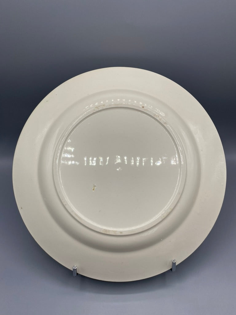 Grand plat faïence ancienne, revers sans marque de manufacture