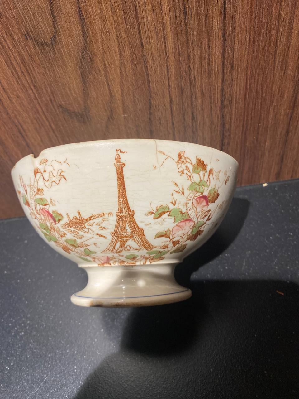 Bol commémoratif en faïence de Gien – Exposition universelle de 1889, Tour Eiffel