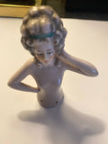 Half Doll Demi-poupée ancienne en porcelaine – buste féminin Art nouveau, Belle Époque