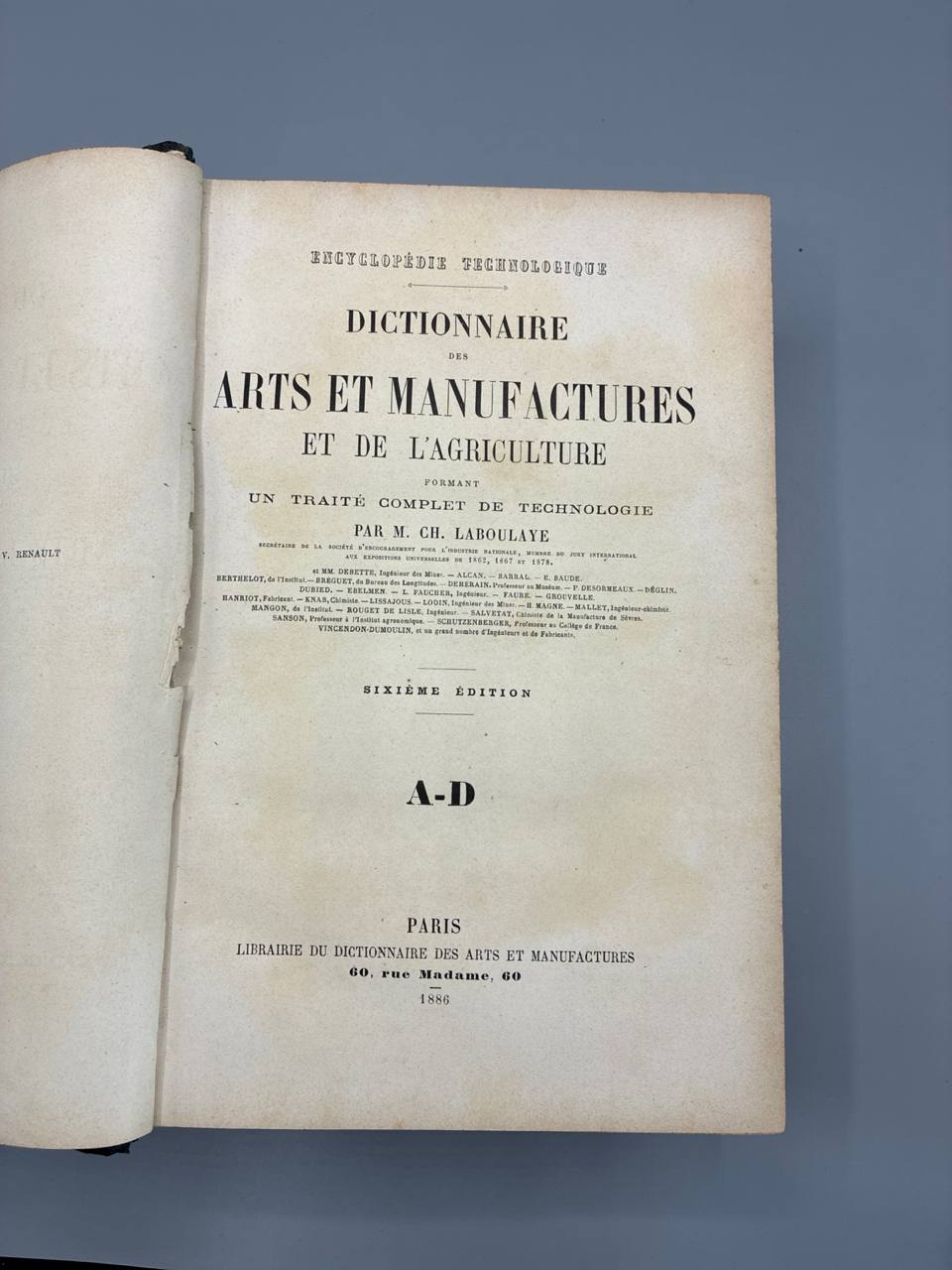 Dictionnaire des Arts et Manufactures et de l'Agriculture – Ch. Laboulaye – 3 volumes – 1886