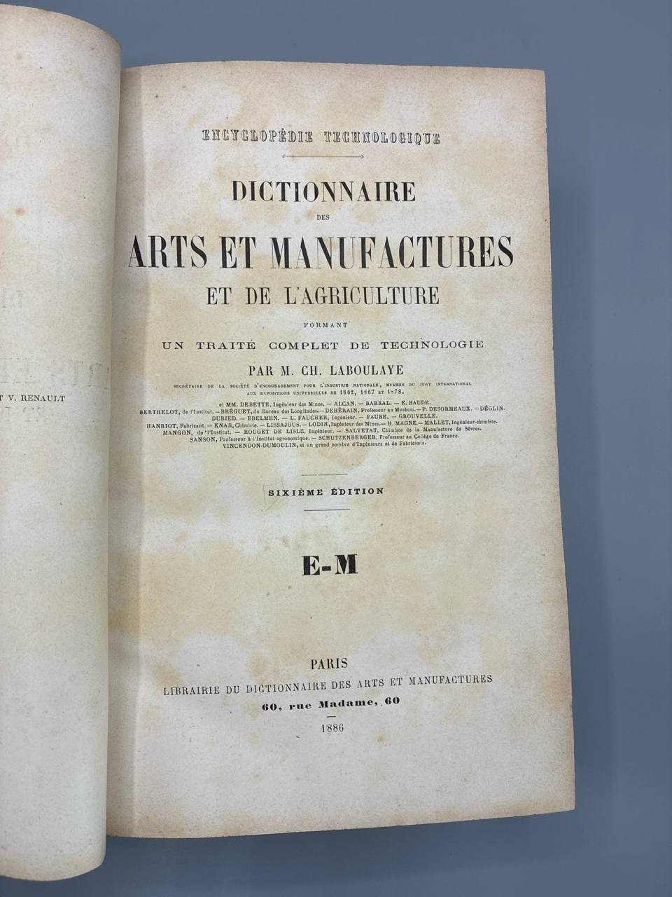 Dictionnaire des Arts et Manufactures et de l'Agriculture – Ch. Laboulaye – 3 volumes – 1886