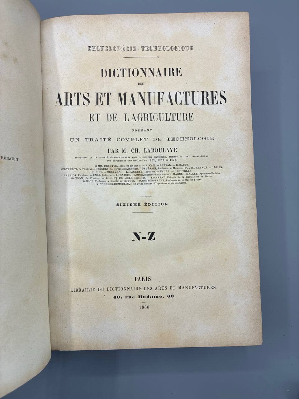 Dictionnaire des Arts et Manufactures et de l'Agriculture – Ch. Laboulaye – 3 volumes – 1886