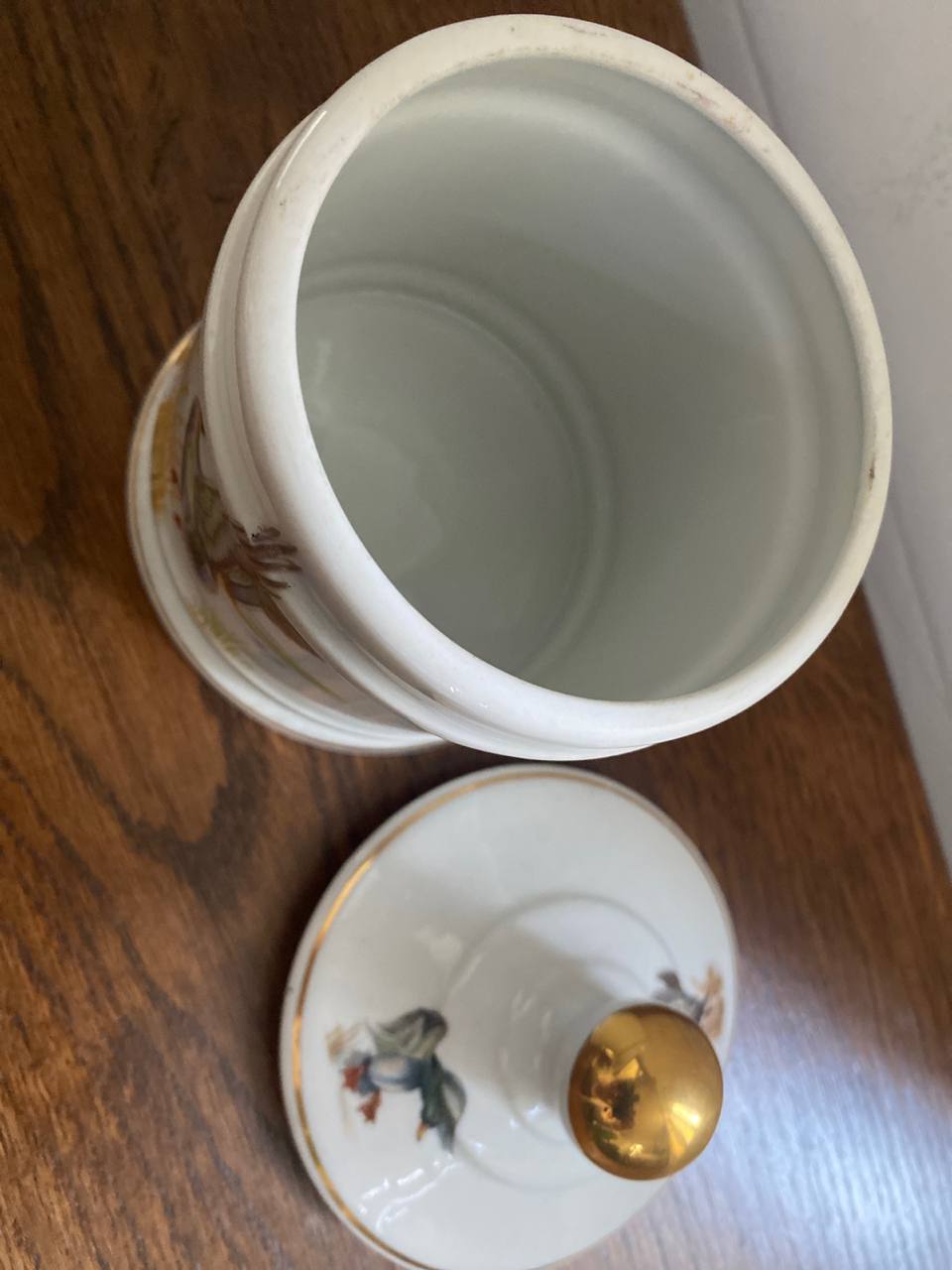 Pot couvert en porcelaine de Limoges – Décor canards sauvages – Fontanille et Marraud