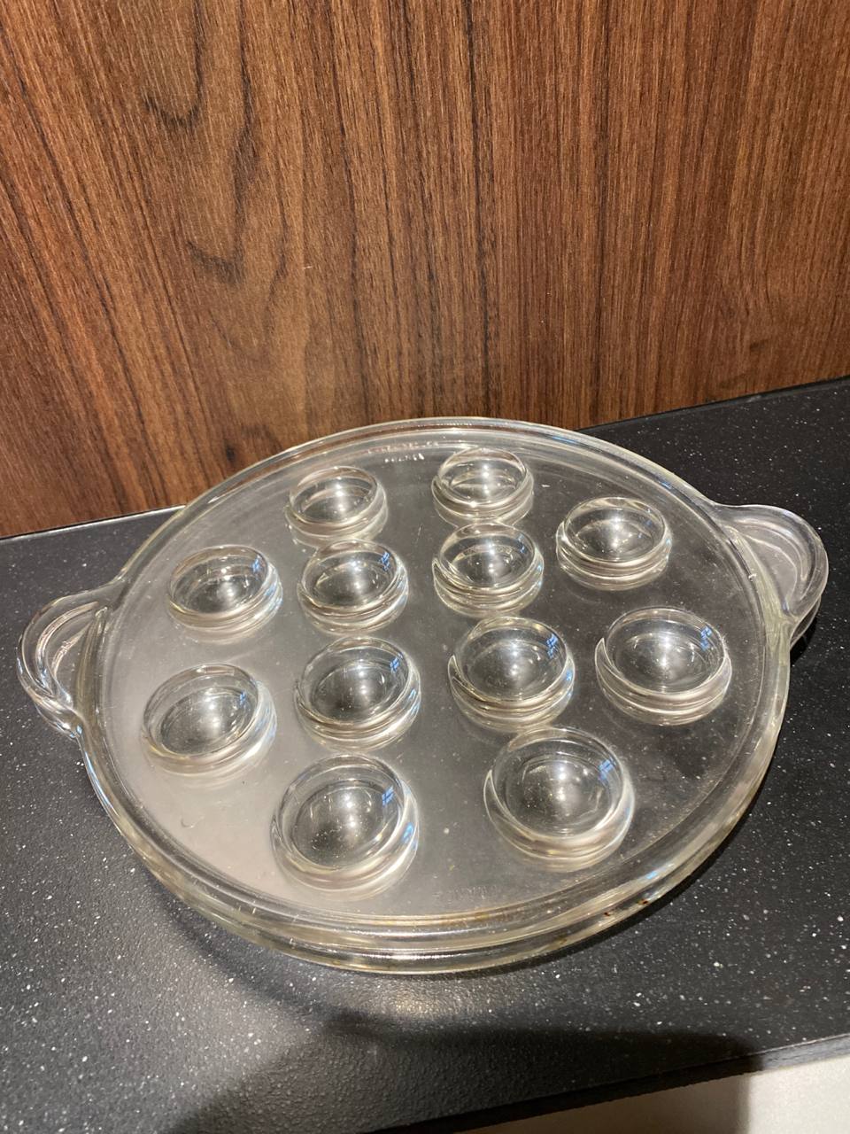 Ensemble 7 plats à escargots Pyrex verre – Années 1960
