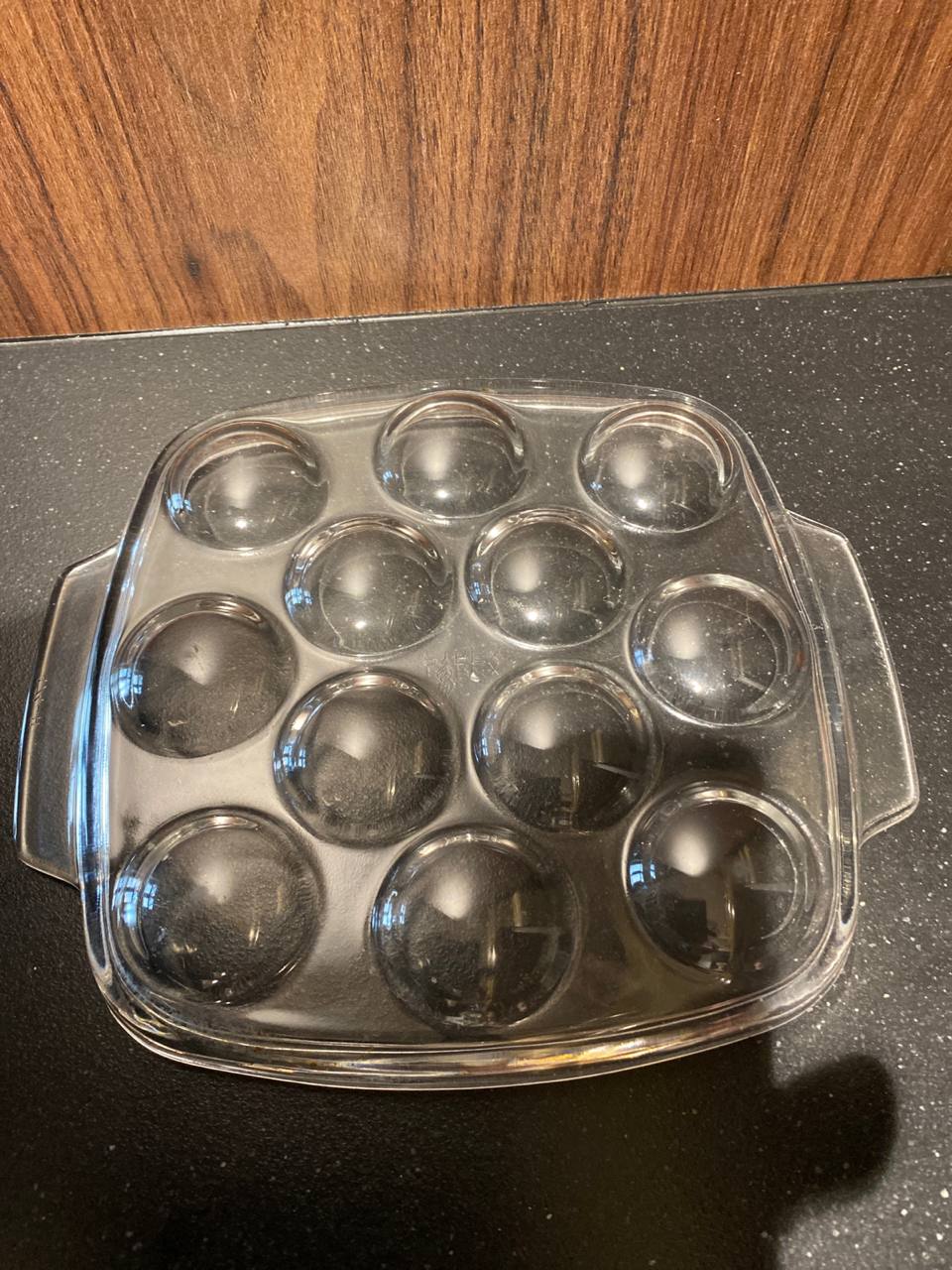 Ensemble 7 plats à escargots Pyrex verre – Années 1960