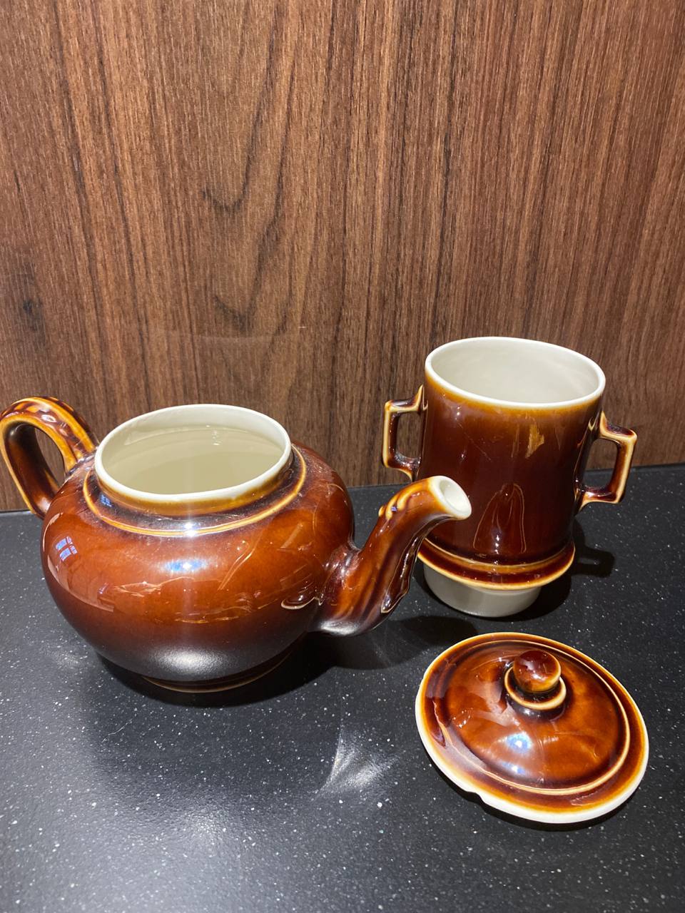 Cafetière filtre céramique émaillée brune – Esprit bistrot