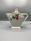 Cafetière porcelaine ivoire – Décor rose peint à la main – Cambas Saint-Amand