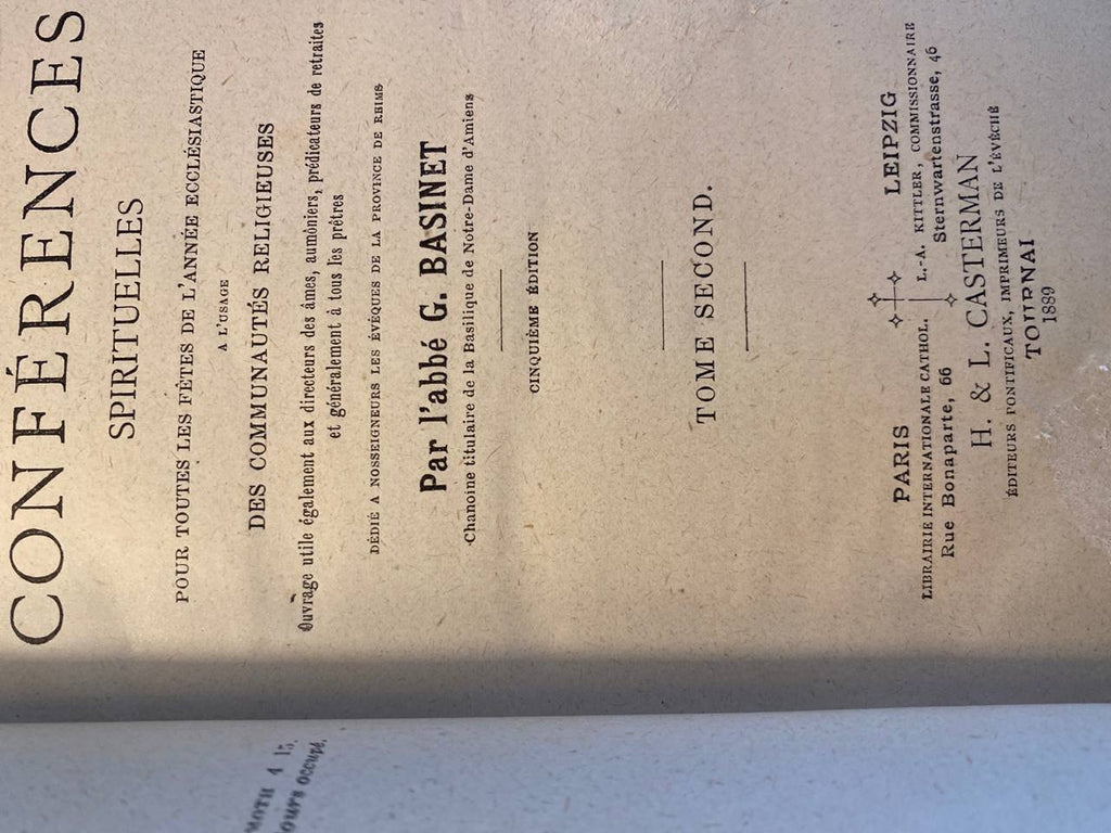 Basinet – Cinquante Conférences Spirituelles – 2 volumes – 1889