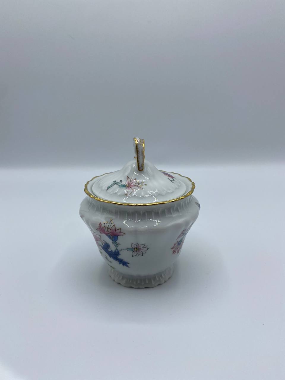 Sucrier porcelaine Haviland Limoges – Décor Pivoine – Complet avec couvercle