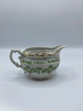 Crémier porcelaine – Décor guirlandes vertes et or – Style Napoléon III