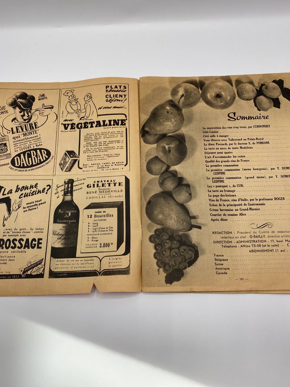 Cuisine et Vins de France – N°5 – Mai 1950