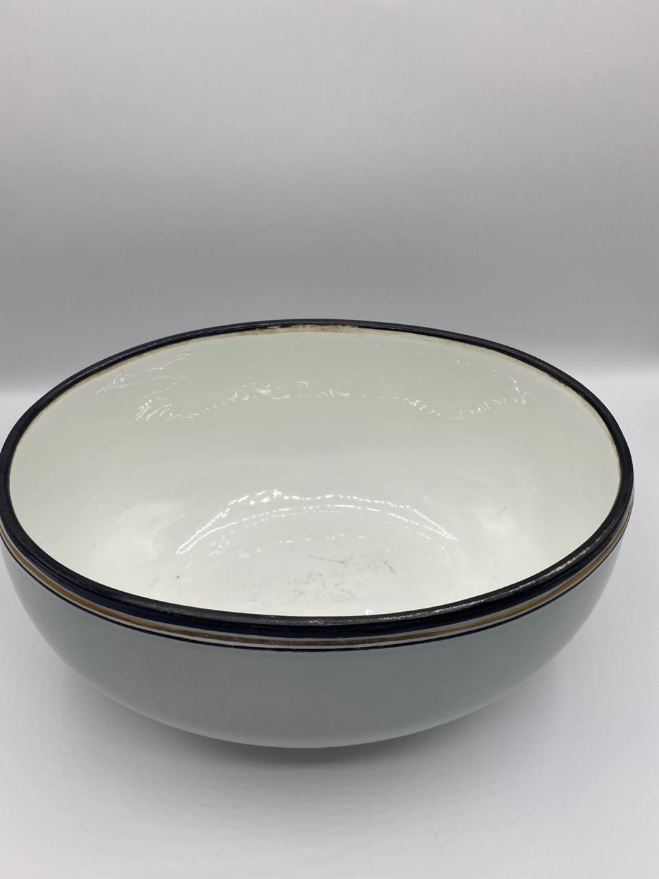 Cache-pot et jardinière en porcelaine de Paris – Scène de pêche romantique – Fond bleu nuit et or