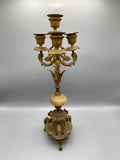 Candélabre 4 branches en régule doré et onyx – Style Napoléon III – France, circa 1870-1890