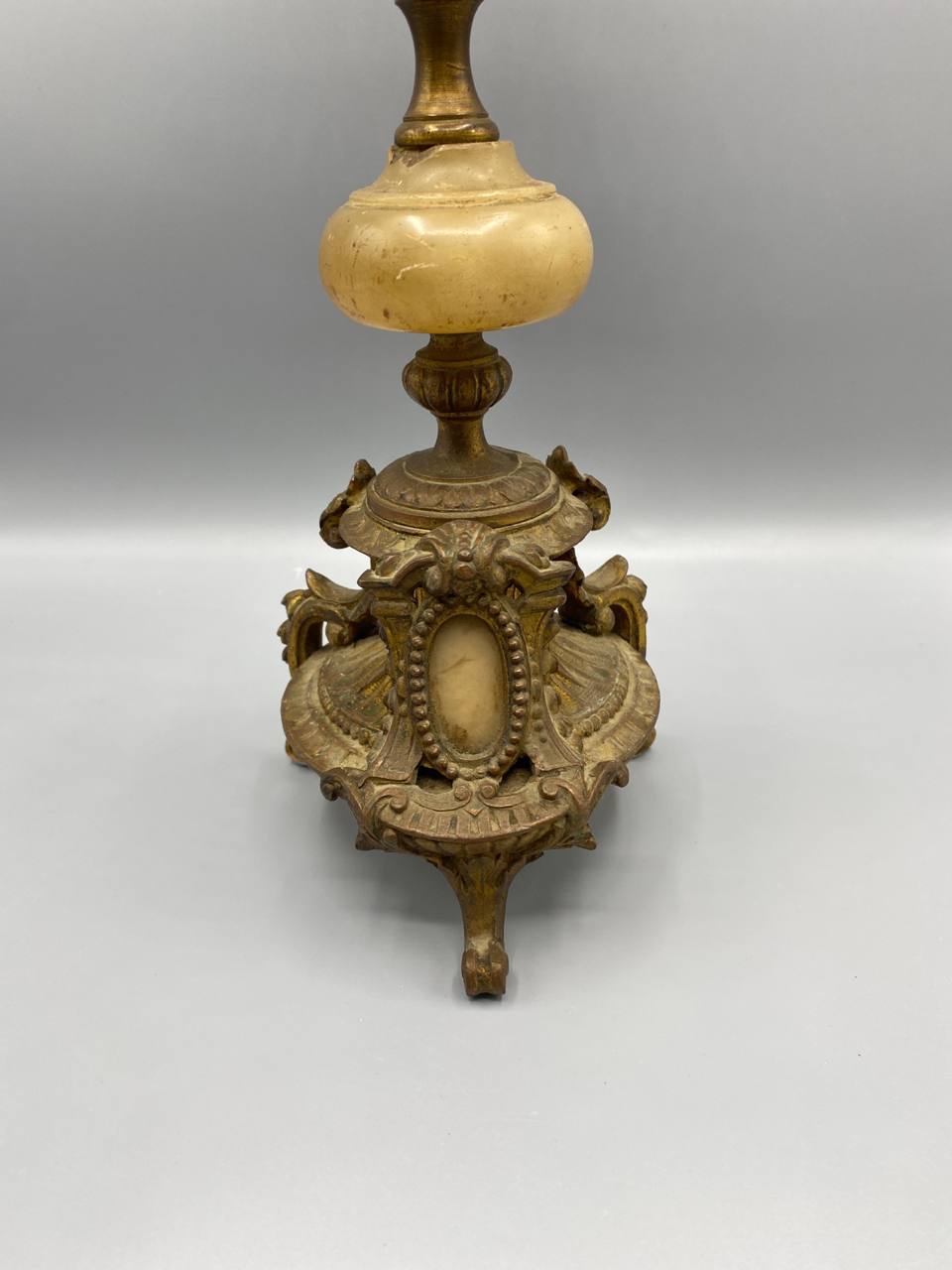Candélabre 4 branches en régule doré et onyx – Style Napoléon III – France, circa 1870-1890