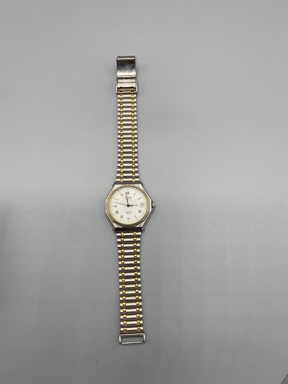 Montre YEMA Paris – Quartz 40M – Boîtier octogonal bicolore – À restaurer