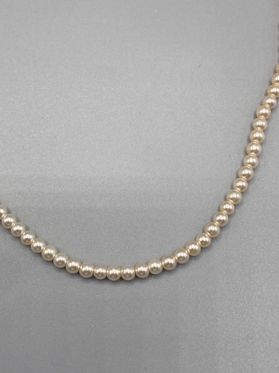 Collier perles de culture d'eau douce – Rangée simple – Fermoir mousqueton doré – 42 cm