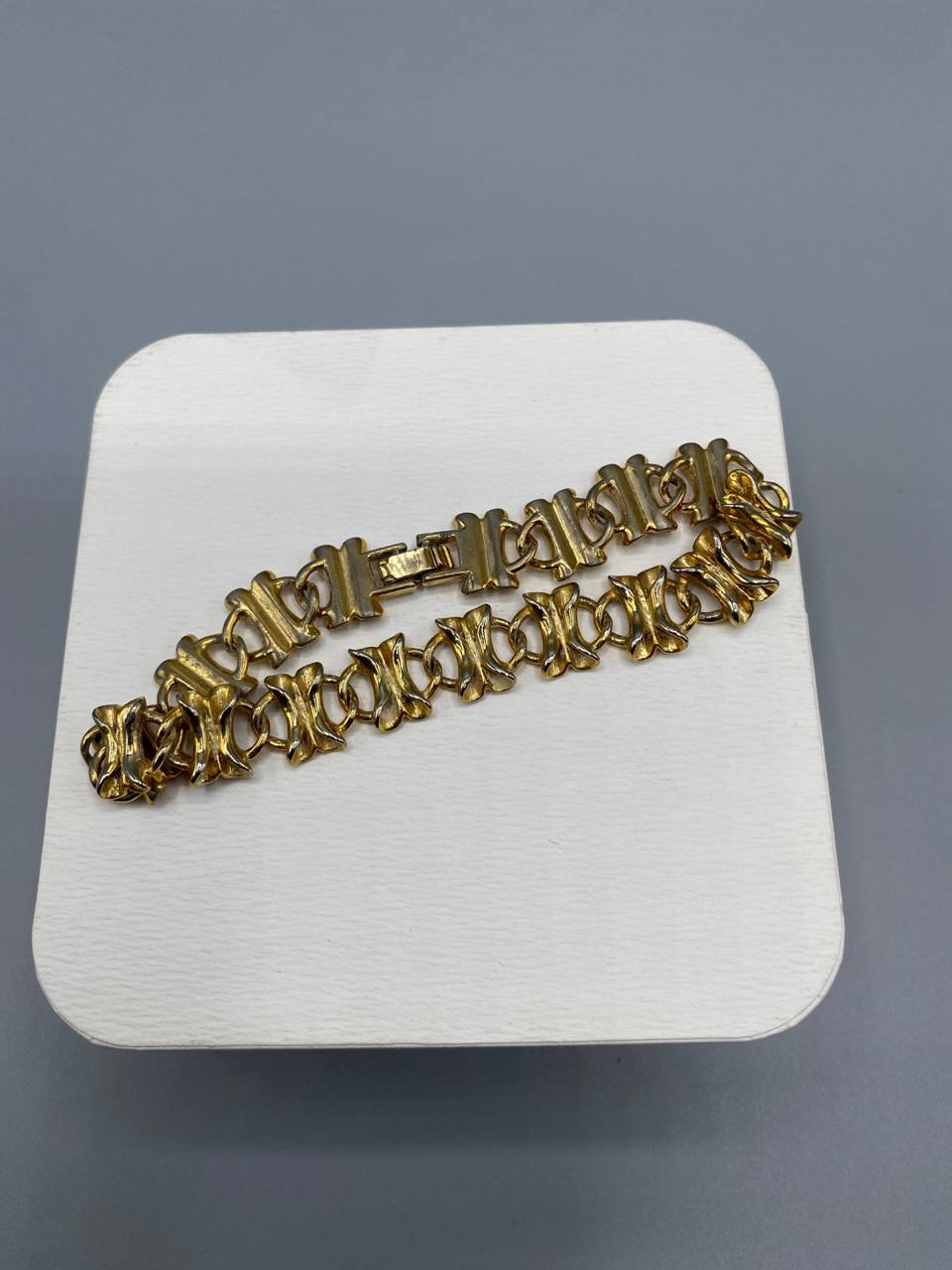 Bracelet à maillons entrelacés en métal doré fantaisie