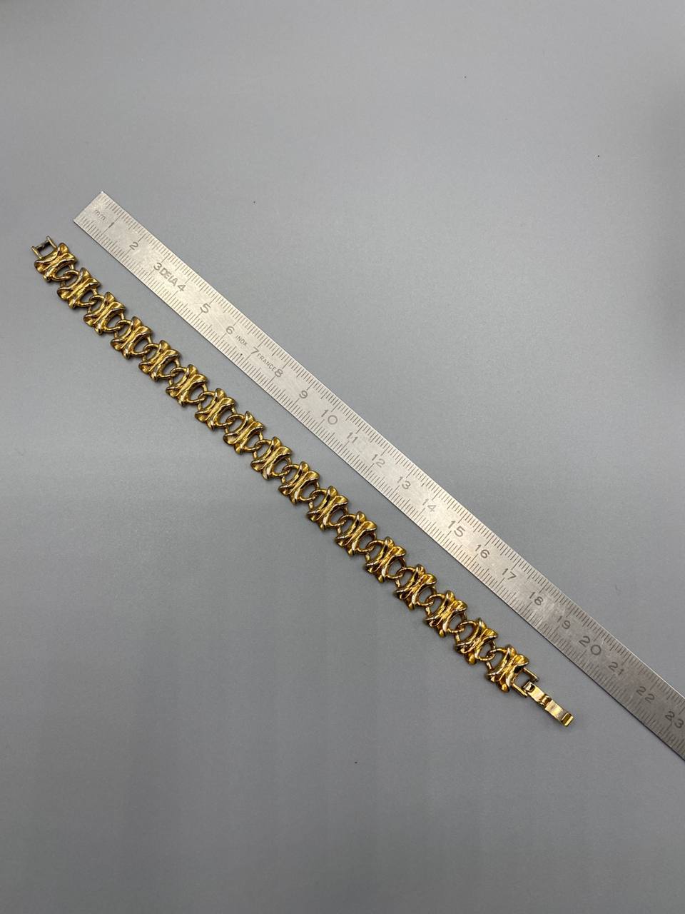 Bracelet à maillons entrelacés en métal doré fantaisie