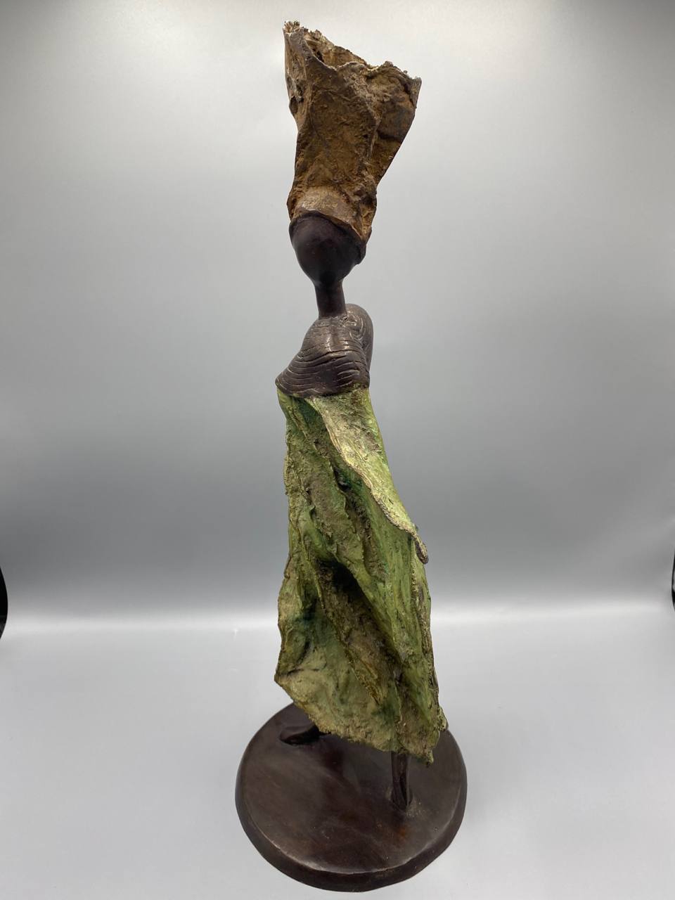 Bronze – Femme au boubou – Signé Patrice Balma – Initiales BP gravées