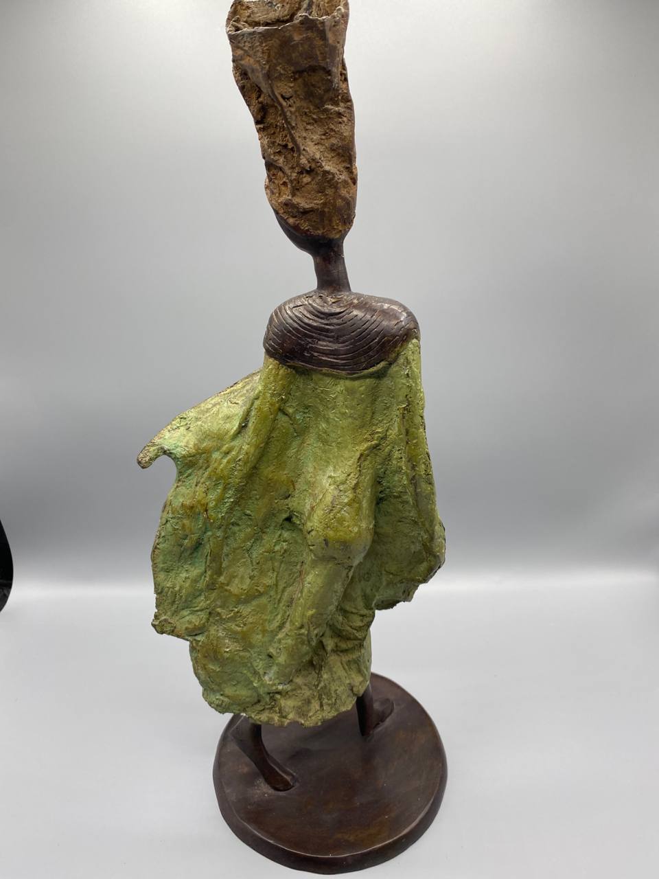 Bronze – Femme au boubou – Signé Patrice Balma – Initiales BP gravées