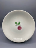 Plat de service rond faïence Gien – Décor prune peint main – Création Primefleur Normandie