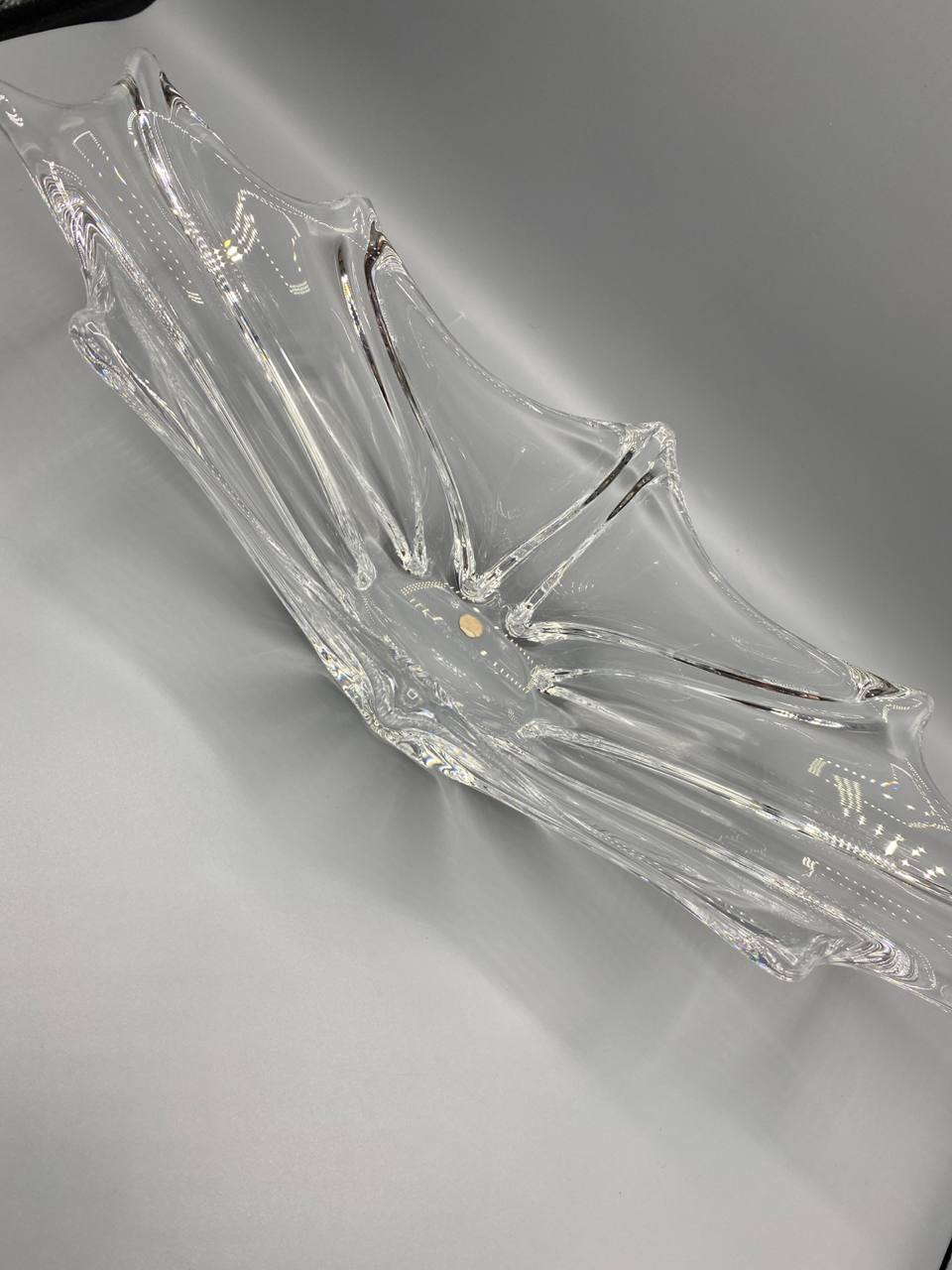 Coupe centre de table cristal Daum – Forme libre organique – Signée Daum France