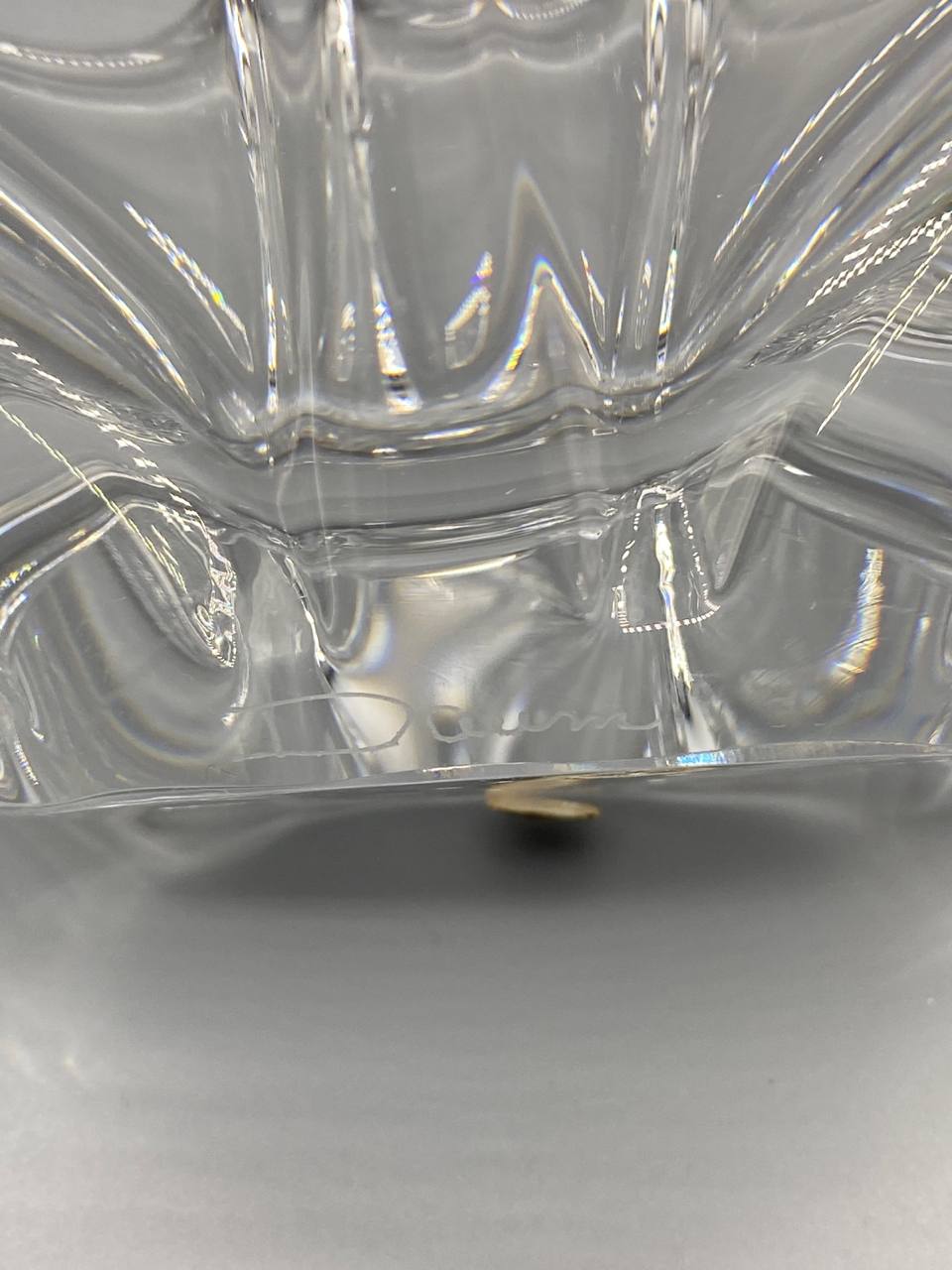 Coupe centre de table cristal Daum – Forme libre organique – Signée Daum France
