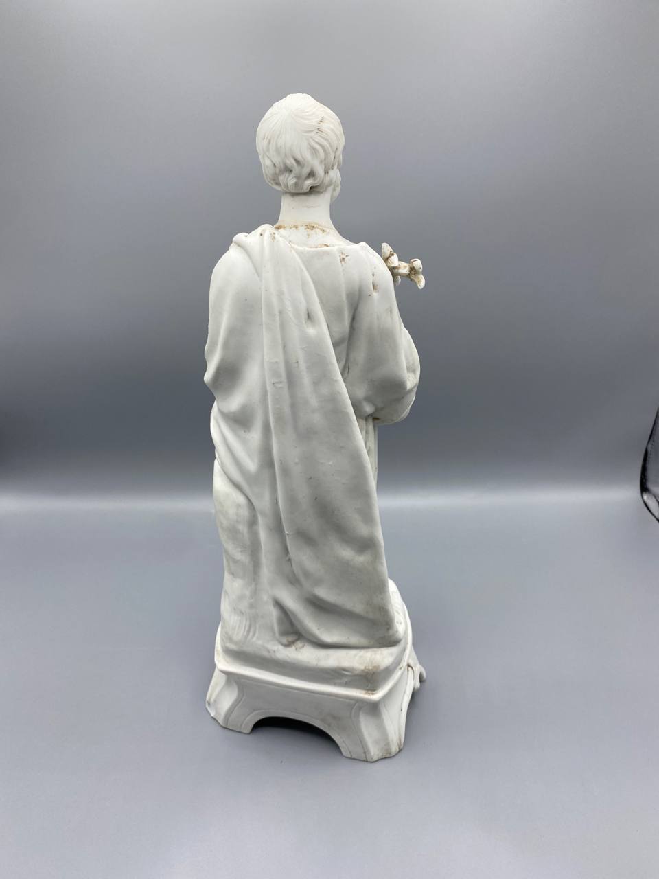 Fin XIXe – début XXe siècle – ancienne statue religieuse Saint Joseph en biscuit