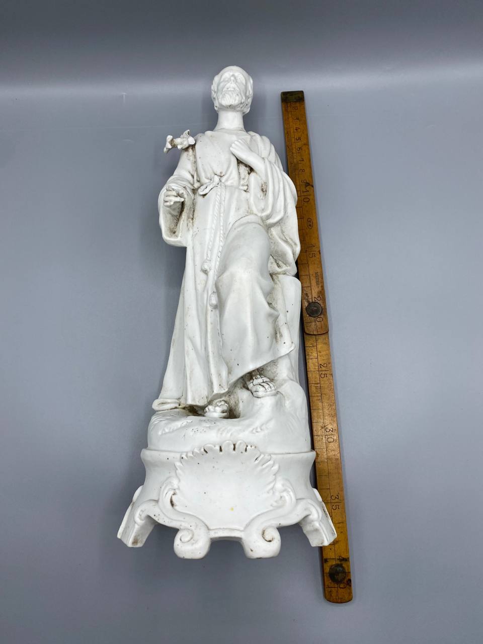Fin XIXe – début XXe siècle – ancienne statue religieuse Saint Joseph en biscuit