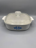 Plat Pyroflam vintage années 60–70 – cocotte en verre avec couvercle