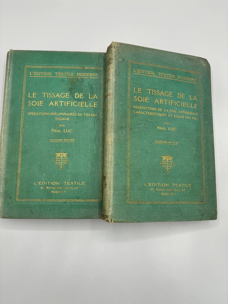 Le Tissage de la Soie Artificielle – Paul Luc – 2 volumes complets – Édition Textile Moderne